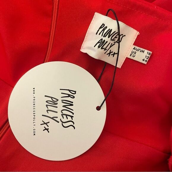 Princess Polly Lillie Red Mini Dress Size 12 NWT - Picture 12 of 12